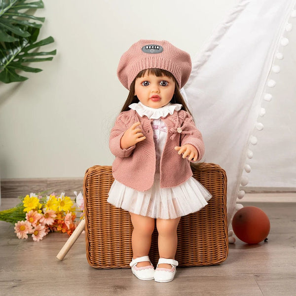 Planet Gates 55cm Reborn Dolls Full Body Silicone Vinyl Doll Beauty Long Hair Girl Lifelike Bewborn Baby Princess Bebe Dolls Reborn Doll Toys