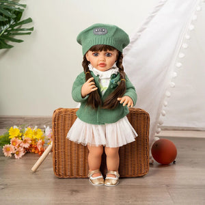 Planet Gates 55cm Reborn Dolls Full Body Silicone Vinyl Doll Beauty Long Hair Girl Lifelike Bewborn Baby Princess Bebe Dolls Reborn Doll Toys