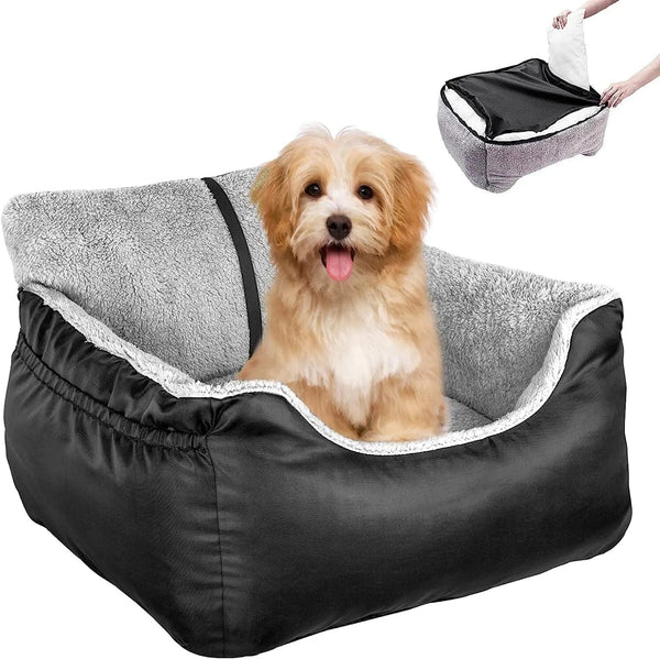 Planet Gates 55x50x35cm / Black Pet Car Seat for Large Medium Dogs Washable Dog Booster Pet Car Seat Detachable Dog Bed for Car Back Seat Pet Travel Carrier Bed