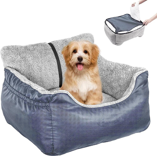 Planet Gates 55x50x35cm / Grey Pet Car Seat for Large Medium Dogs Washable Dog Booster Pet Car Seat Detachable Dog Bed for Car Back Seat Pet Travel Carrier Bed