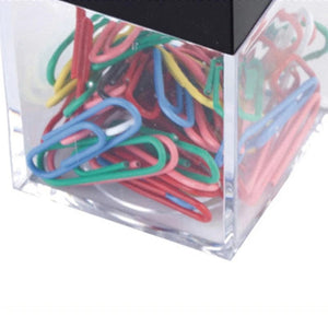Planet Gates 57EC Durable Clear Magnetic Paper Clip Dispenser Metal Pin Organizer Holder Box Large Capacity for School Office