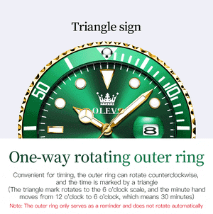 Planet Gates 5885 Gold green / No OLEVS Top Original Men Quartz Watch Green Waterproof Watch for Men Stainless Steel Quartz Men Luxury Watch Luminous Wristwatch