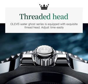 Planet Gates 5885 Gold green / No OLEVS Top Original Men Quartz Watch Green Waterproof Watch for Men Stainless Steel Quartz Men Luxury Watch Luminous Wristwatch