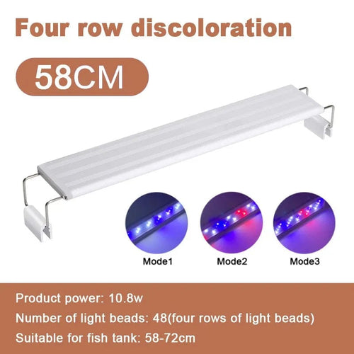Planet Gates 58cm / CHINA Aquarium ledlight Super Slim Fish Tank Light Plant Grow Lighting 28-58cm Brightening Extensible Clip 220V For Fish Tank