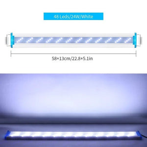 Planet Gates 58cm White / france Super Slim LED Aquarium ledlight RGB Aquatic Plant Light 18-58CM Extensible Clip for Fish Tank 90-260V Color Lights