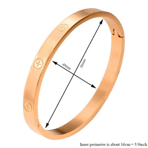 Planet Gates 58mm rose GD New Design Women Men Couple Jewelry 18K Rose Gold Bracelet Titanium Stainless Steel Gold Plated Cross Bracelets Bangles