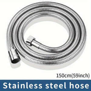 Planet Gates 59.06inch(150cm) 1 Roll, 304 Stainless Steel Silvery Shower Hose For Gardening, Extra Long Durable And Flexible Shower Hose, Gardening Hose Gardening Accessories