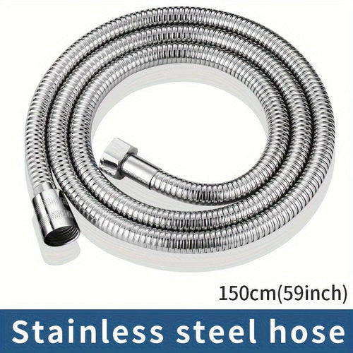 Planet Gates 59.06inch(150cm) 1 Roll, 304 Stainless Steel Silvery Shower Hose For Gardening, Extra Long Durable And Flexible Shower Hose, Gardening Hose Gardening Accessories