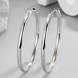Planet Gates 5cm 925 Sterling Silver 3MM Thick 3/4/5/6CM Hoops Earrings For Women Wedding Luxury Jewelry Accessories 2024 Trend Jewellery