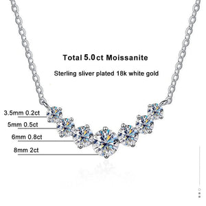 Planet Gates 5ct / Zircon Moissanite Necklace For Woman Wedding Fine Jewely With Certificates 925 Sterling Sliver Plated 18k White Gold Necklace