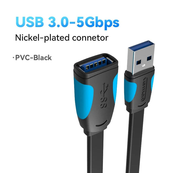 Planet Gates 5Gbps-Nickel Plated 1 / 0.5m / CHINA Vention USB 3.0 Extension Cable USB 3.0 2.0 Cable Extender Data Cord for PC Smart TV Xbox One SSD Fast Speed USB Cable Extension