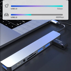 Planet Gates 5Gbps USB 3.0 HUB USB C HUB USB C Docking Station High Speed Transmission OTG Adapter Splitter TYPE-C HUB For Laptop Macbook