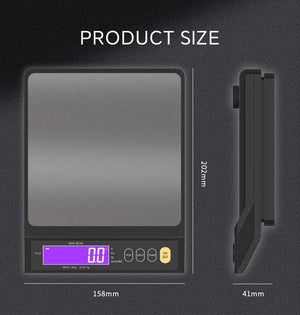 Planet Gates 5kg/0.1g 10kg/1g Digital Electronic Kitchen Scale LCD Display Fully Waterproof Stainless Steel Measuring Weighing Baking Tool
