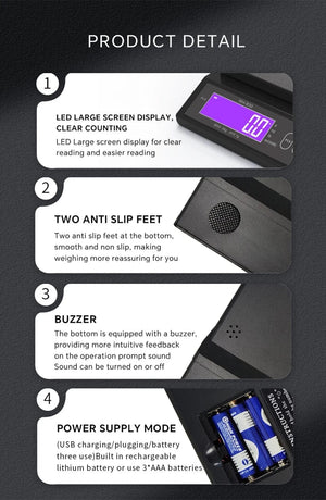 Planet Gates 5kg/0.1g 10kg/1g Digital Electronic Kitchen Scale LCD Display Fully Waterproof Stainless Steel Measuring Weighing Baking Tool