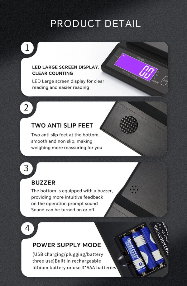 Planet Gates 5kg/0.1g 10kg/1g Digital Electronic Kitchen Scale LCD Display Fully Waterproof Stainless Steel Measuring Weighing Baking Tool