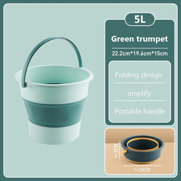 Planet Gates 5L 1 / CHINA 5/10L Portable Foldable Bucket Basin Tourism Outdoor Fishing Camping Bucket Household Cleaning Car Washing Space Saving Bucket