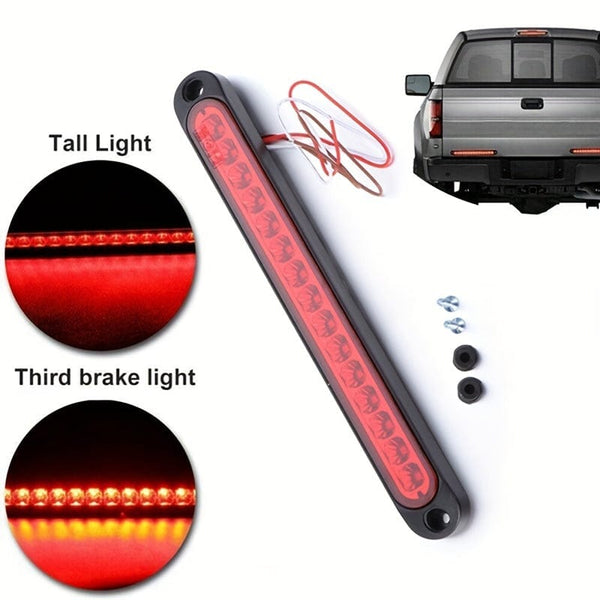 Planet Gates 5LED High Position Brake Light Bar 1pc 25CM 15 LED Red Sealed Trailer Truck RV Stop Tail Rear Brake Turn Light Bar
