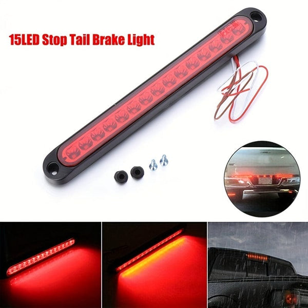 Planet Gates 5LED High Position Brake Light Bar 1pc 25CM 15 LED Red Sealed Trailer Truck RV Stop Tail Rear Brake Turn Light Bar