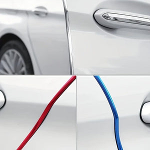 Planet Gates 5m/196.85in Car Door Chrome Molding Decorative Strip Edge Scratches Rear Bumper Protector Cover With Rolled Decorative Strip To Prevent Scratches