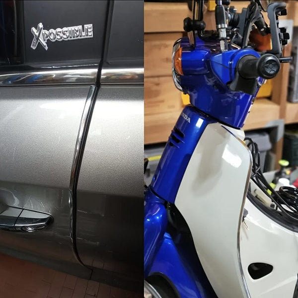 Planet Gates 5m/196.85in Car Door Chrome Molding Decorative Strip Edge Scratches Rear Bumper Protector Cover With Rolled Decorative Strip To Prevent Scratches