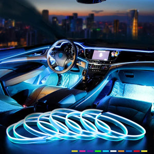 Planet Gates 5m Car Interior Atmosphere Lighting LED Strip 5V DIY Flexible EL Neon Cold Light Line Tube With USB Auto Decoration Ambient Lamp