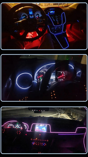 Planet Gates 5m Car Interior Atmosphere Lighting LED Strip 5V DIY Flexible EL Neon Cold Light Line Tube With USB Auto Decoration Ambient Lamp