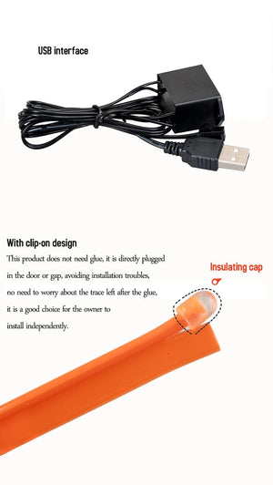 Planet Gates 5m Car Interior Atmosphere Lighting LED Strip 5V DIY Flexible EL Neon Cold Light Line Tube With USB Auto Decoration Ambient Lamp