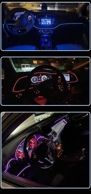 Planet Gates 5m Car Interior Atmosphere Lighting LED Strip 5V DIY Flexible EL Neon Cold Light Line Tube With USB Auto Decoration Ambient Lamp