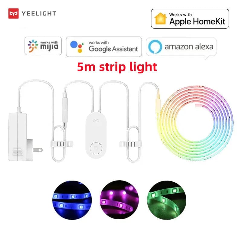 Planet Gates 5m Striplight US Yeelight Aurora Smart 5M Light Strip 1S Plus LED RGB Colorful WiFi Remote Control with APP Assistant Homekit for smart home