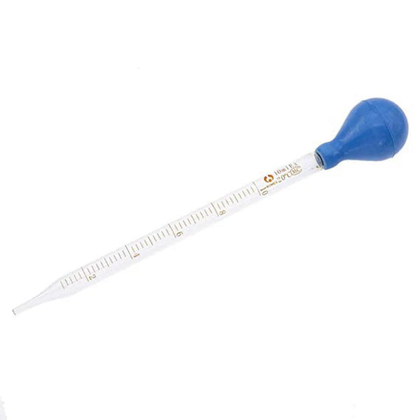 Planet Gates 5ml/10ml Glass Scale Line Dropper Pipette Lab Dropper Measuring Dropping Pipet Blue Rubber Head Pipettes Measuring