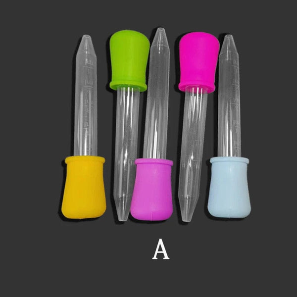 Planet Gates 5ML Clear Silicone Pipette Plastic Baby Medicine Dropper Spoon Pipette Liquid Food Dropper Burette 10 Colors