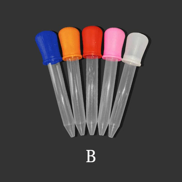 Planet Gates 5ML Clear Silicone Pipette Plastic Baby Medicine Dropper Spoon Pipette Liquid Food Dropper Burette 10 Colors