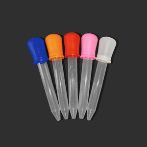 Planet Gates 5ML Clear Silicone Pipette Plastic Baby Medicine Dropper Spoon Pipette Liquid Food Dropper Burette 10 Colors