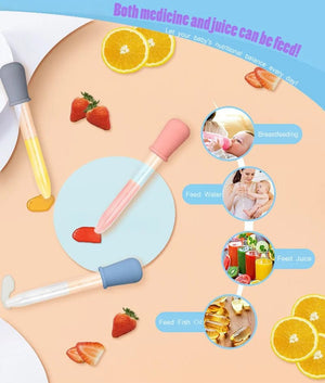 Planet Gates 5ML Clear Silicone Pipette Plastic Baby Medicine Dropper Spoon Pipette Liquid Food Dropper Burette 10 Colors