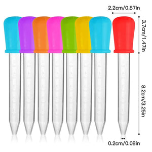 Planet Gates 5ml Small Silicone Plastic Pipette Dropper Feeding Medicine Liquid Eye Ear Pipette Dropper School Lab Experiment Supplies