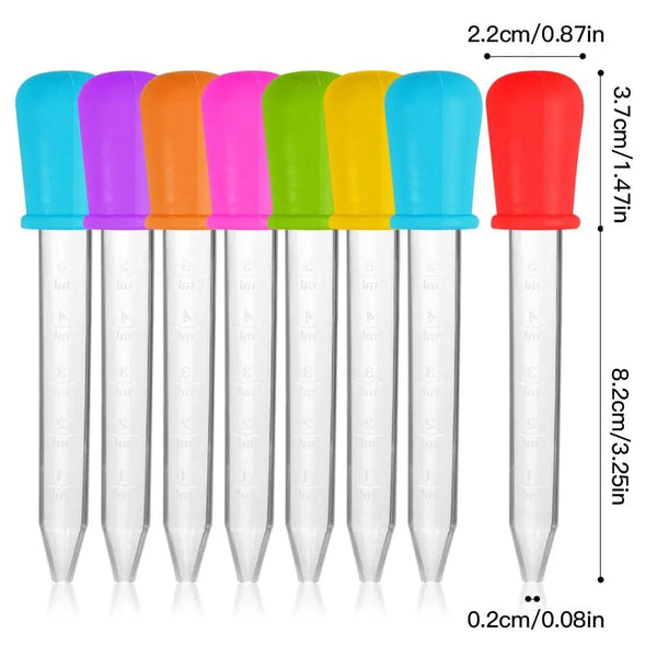 Planet Gates 5ml Small Silicone Plastic Pipette Dropper Feeding Medicine Liquid Eye Ear Pipette Dropper School Lab Experiment Supplies