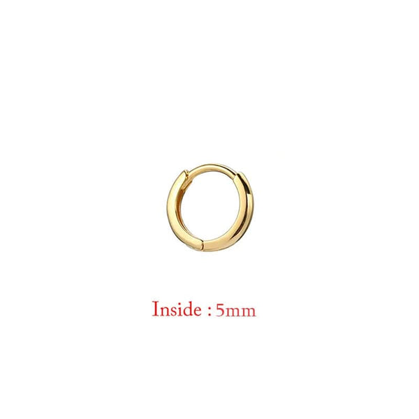 Planet Gates 5mm-gold-1pc Single Minimal Gold Color Tiny Cartilage Hoop Earrings Glossy Earring Piercing Accessory Trendy Small Huggie Women Hoops For Men