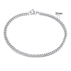 Planet Gates 5mmSilver / 21cm Vnox Wolesale 3-11mm Chunky Miami Curb Chain Bracelet for Men, Stainless Steel Cuban Link Chain Wristband Classic Punk Heavy