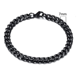 Planet Gates 5mmSilver / 21cm Vnox Wolesale 3-11mm Chunky Miami Curb Chain Bracelet for Men, Stainless Steel Cuban Link Chain Wristband Classic Punk Heavy