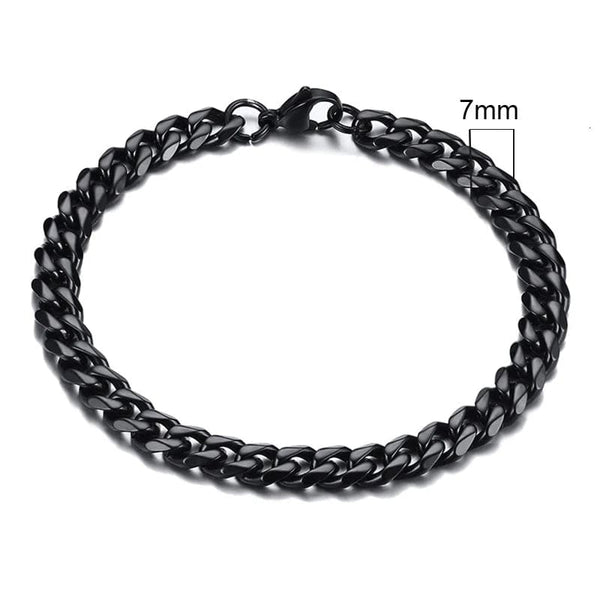 Planet Gates 5mmSilver / 21cm Vnox Wolesale 3-11mm Chunky Miami Curb Chain Bracelet for Men, Stainless Steel Cuban Link Chain Wristband Classic Punk Heavy