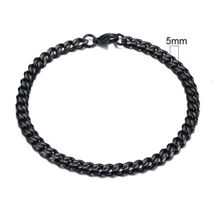Planet Gates 5mmSilver / 21cm Vnox Wolesale 3-11mm Chunky Miami Curb Chain Bracelet for Men, Stainless Steel Cuban Link Chain Wristband Classic Punk Heavy