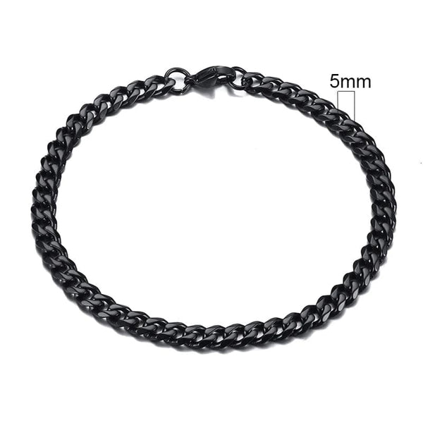 Planet Gates 5mmSilver / 21cm Vnox Wolesale 3-11mm Chunky Miami Curb Chain Bracelet for Men, Stainless Steel Cuban Link Chain Wristband Classic Punk Heavy