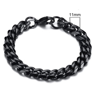 Planet Gates 5mmSilver / 21cm Vnox Wolesale 3-11mm Chunky Miami Curb Chain Bracelet for Men, Stainless Steel Cuban Link Chain Wristband Classic Punk Heavy