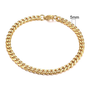 Planet Gates 5mmSilver / 21cm Vnox Wolesale 3-11mm Chunky Miami Curb Chain Bracelet for Men, Stainless Steel Cuban Link Chain Wristband Classic Punk Heavy