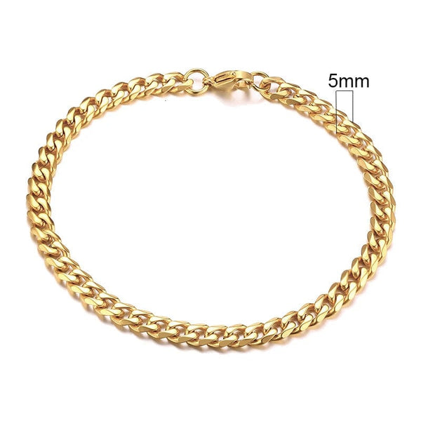 Planet Gates 5mmSilver / 21cm Vnox Wolesale 3-11mm Chunky Miami Curb Chain Bracelet for Men, Stainless Steel Cuban Link Chain Wristband Classic Punk Heavy