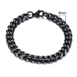 Planet Gates 5mmSilver / 21cm Vnox Wolesale 3-11mm Chunky Miami Curb Chain Bracelet for Men, Stainless Steel Cuban Link Chain Wristband Classic Punk Heavy