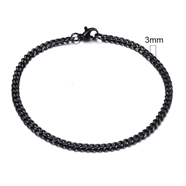 Planet Gates 5mmSilver / 21cm Vnox Wolesale 3-11mm Chunky Miami Curb Chain Bracelet for Men, Stainless Steel Cuban Link Chain Wristband Classic Punk Heavy