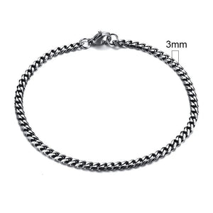 Planet Gates 5mmSilver / 21cm Vnox Wolesale 3-11mm Chunky Miami Curb Chain Bracelet for Men, Stainless Steel Cuban Link Chain Wristband Classic Punk Heavy