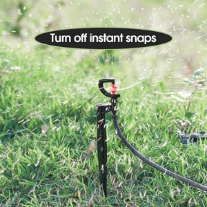 Planet Gates 5pcs 360° Rotating Micro Watering Irrigation Sprinkler Sprayer with 21cm Stake 1/4" Barb Connector Lawn Farm Greenhouse Plant