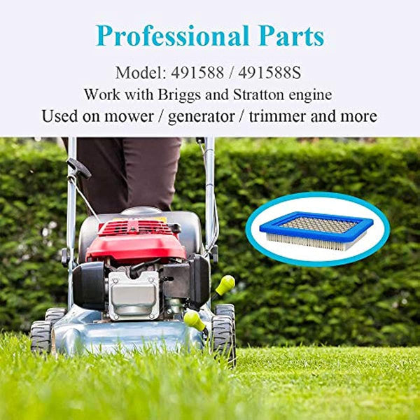 Planet Gates 5pcs 5 Packs, 491588s Air Filter, Compatible With Briggs And Stratton 491588, Toro 20332, Craftsman 3364, Premium Lawn Mower Air Cleaner